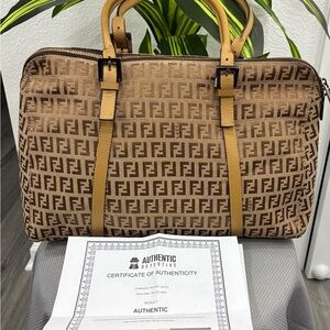 Fendi Brown Monogram bag with COA-preowned